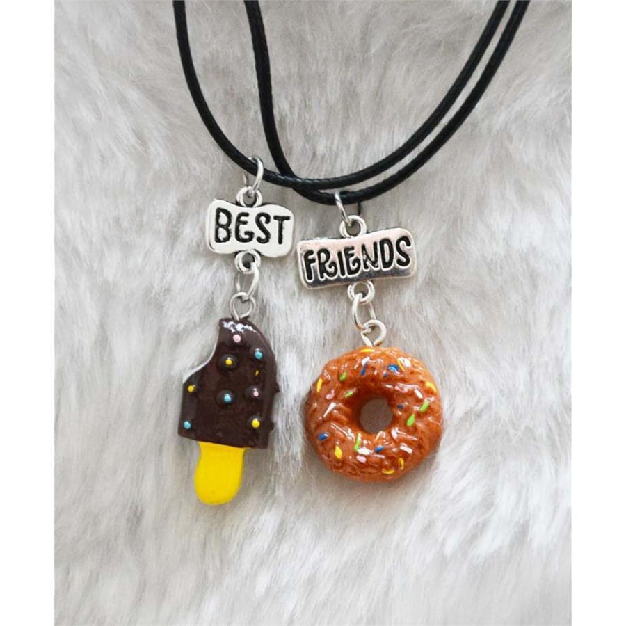 Donut Ve Dondurma Kahverengi Best Friends Kolye