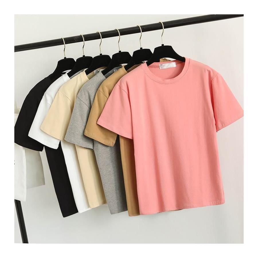 Düz Renk Unisex T-Shirtler