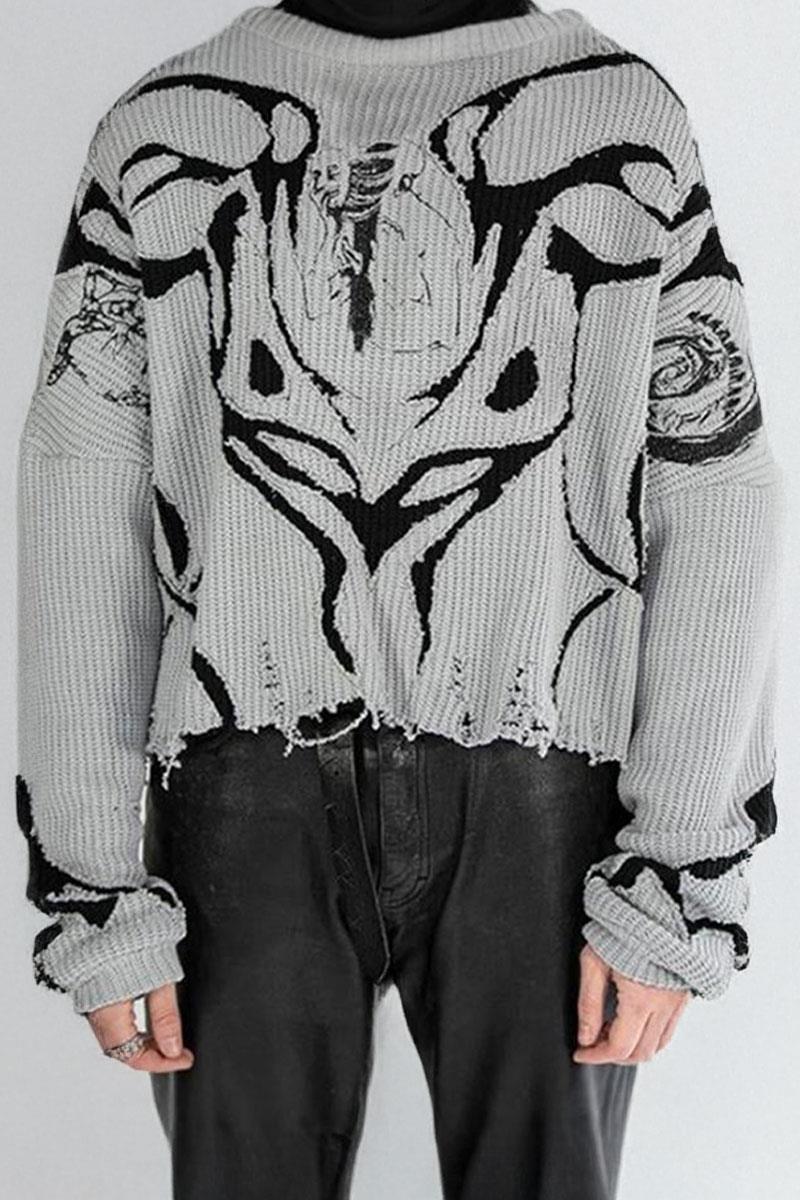 Gri Gotik Vintage Aesthetic Selves Oversize Kazak