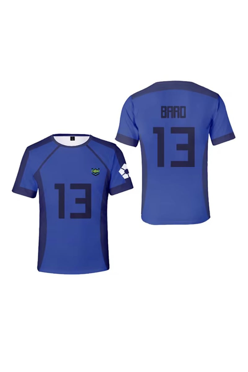 Mavi Anime Blue Lock 13 Baro Forma Unisex T-shirt