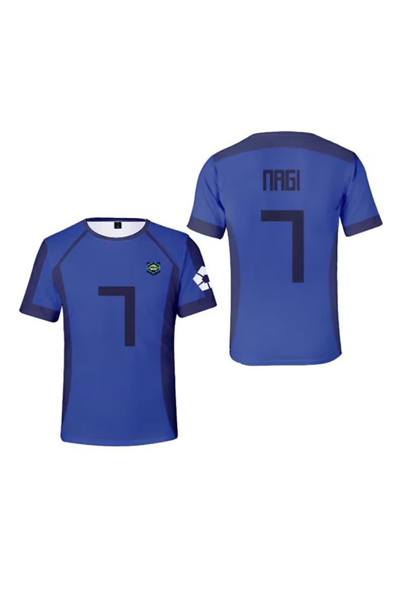 Mavi Anime Blue Lock 7 Nagi Forma Unisex T-shirt