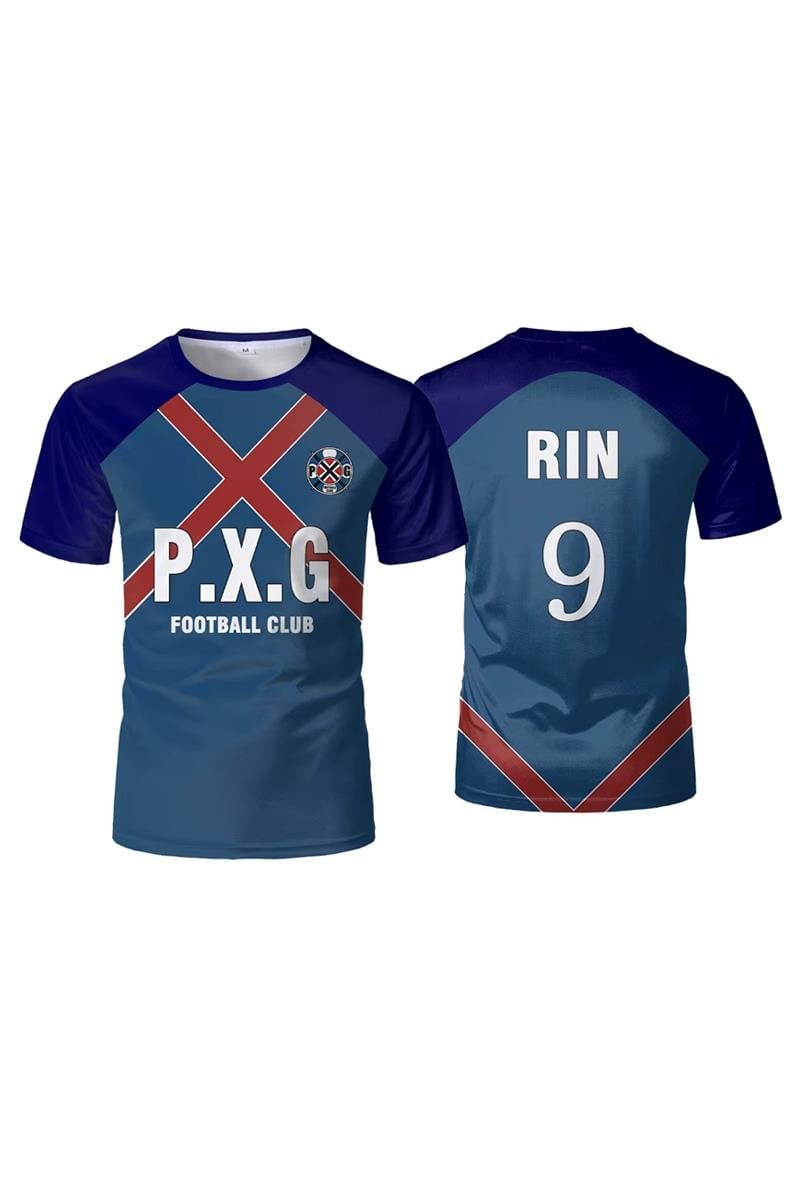 Mavi Anime Blue Lock 9 Rin Forma Unisex T-shirt