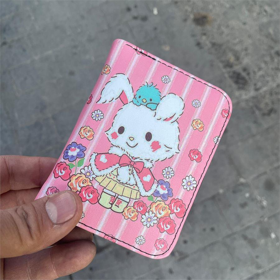 Pembe Flower Rabbit Kısa Cüzdan