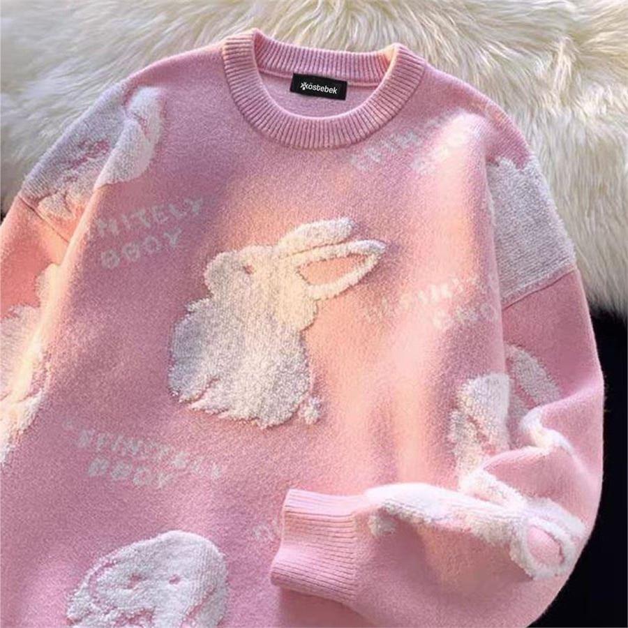 Pembe Kawaii Rabbit Oversize Kazak