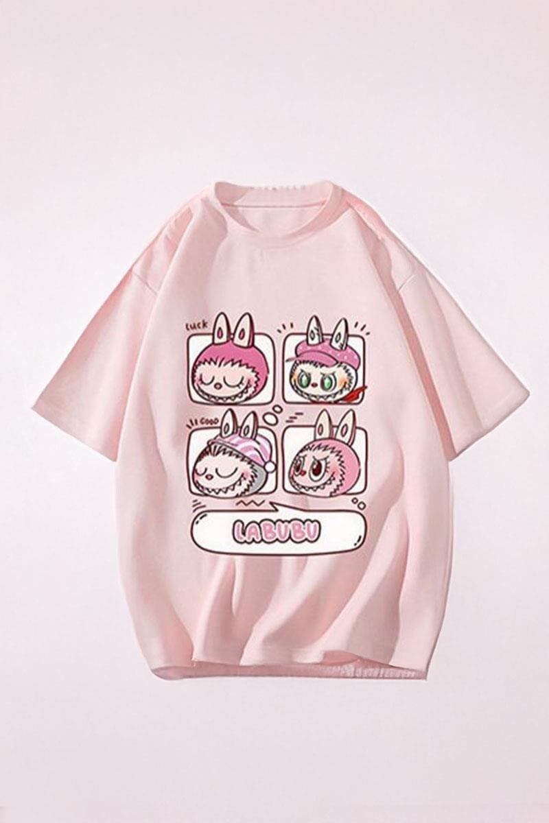 Pembe Labubu Chat Collage Unisex T-shirt