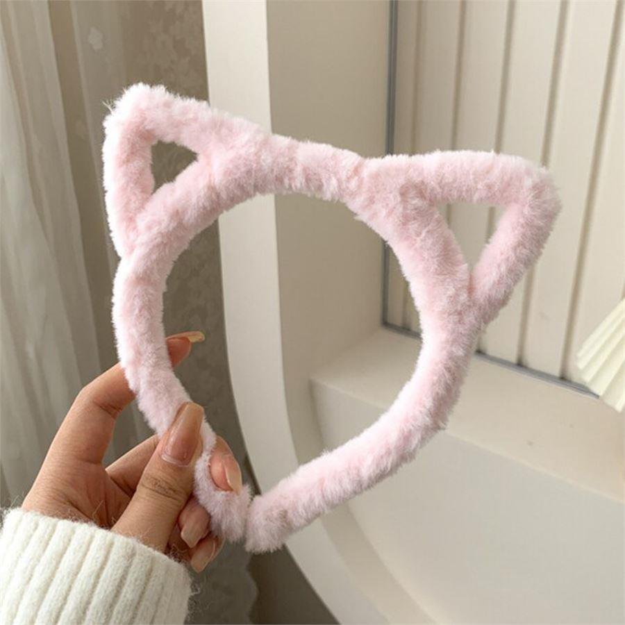 Pembe Üçgen Kulak Peluş Taç