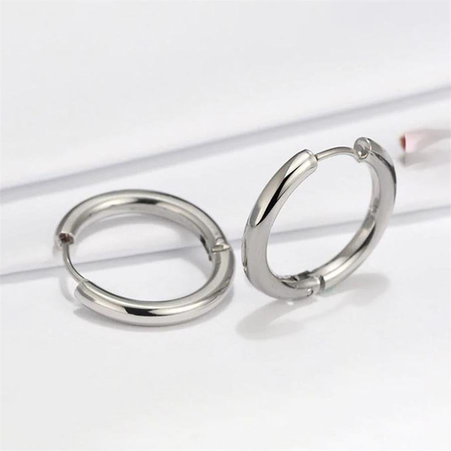 Silver Basic Şık Halka Küpe