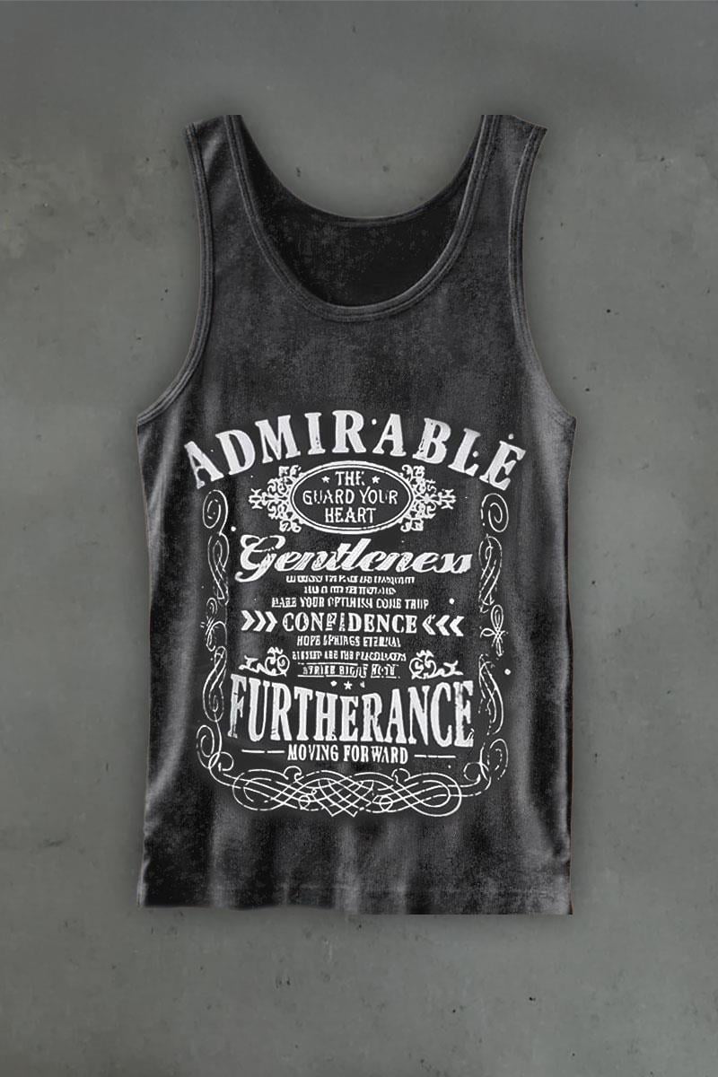 Siyah Admirable Gotik Y2K Kolsuz Unisex Kolsuz T-shirt