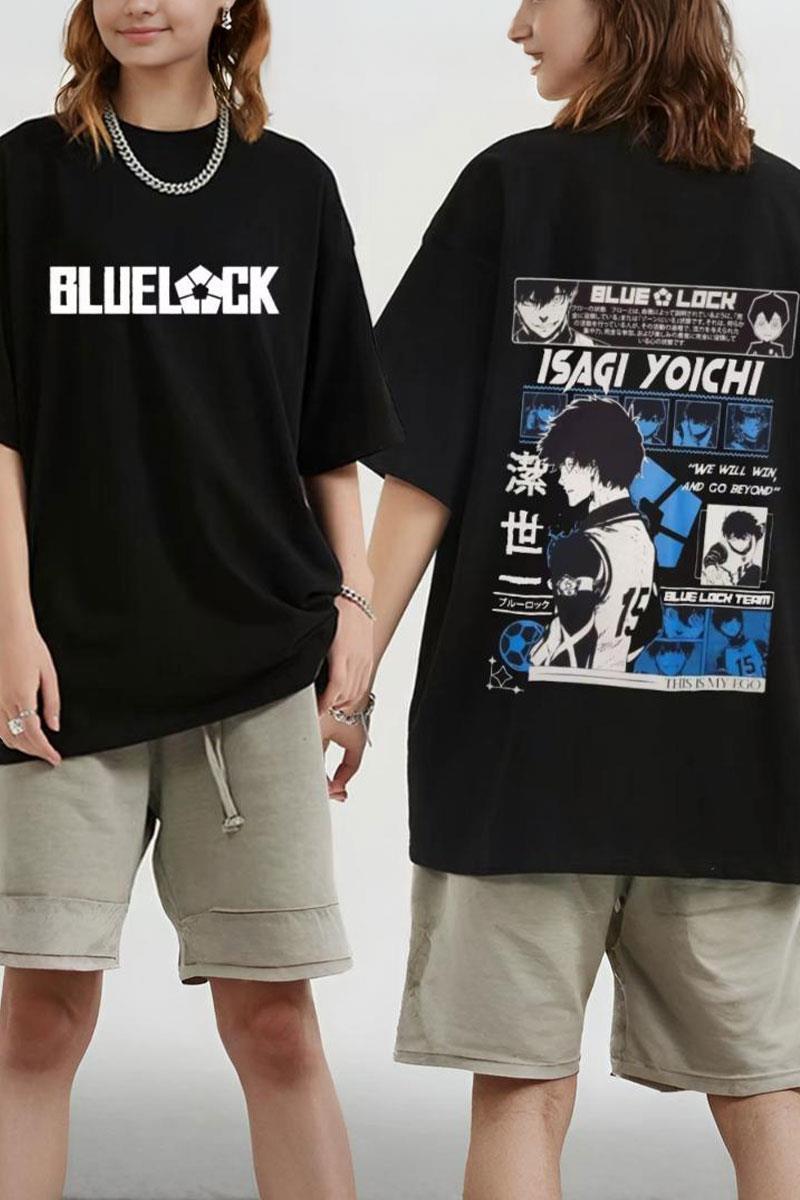 Siyah Anime Blue Lock Isagi We Will Win And Go Beyond Y2K Unisex T-shirt