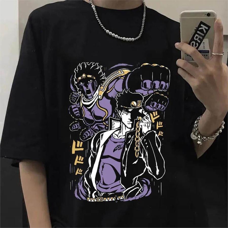 Siyah Anime Jojo'S Bizarre Adventure - Jotaro Kujo (Unisex) T-Shirt