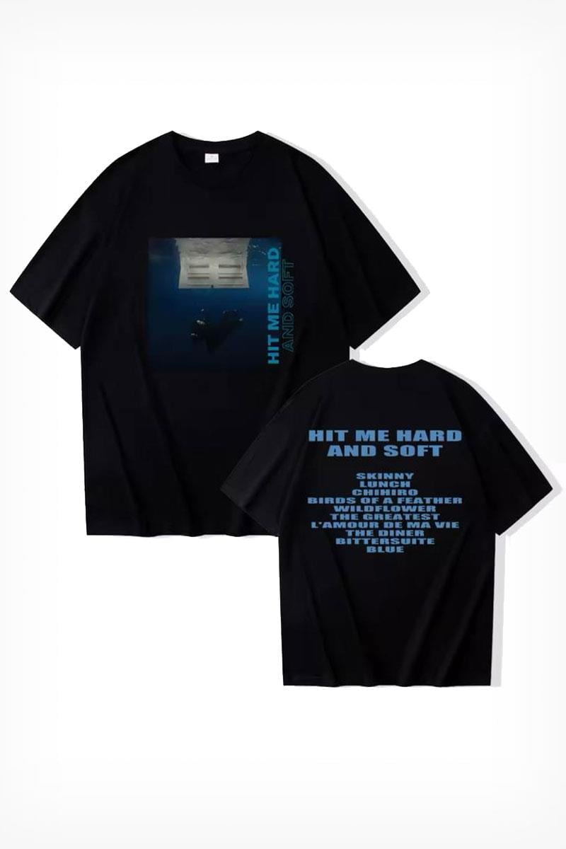 Siyah Billie Eilish Hit Me Hard and Soft Album Unisex T-shirt