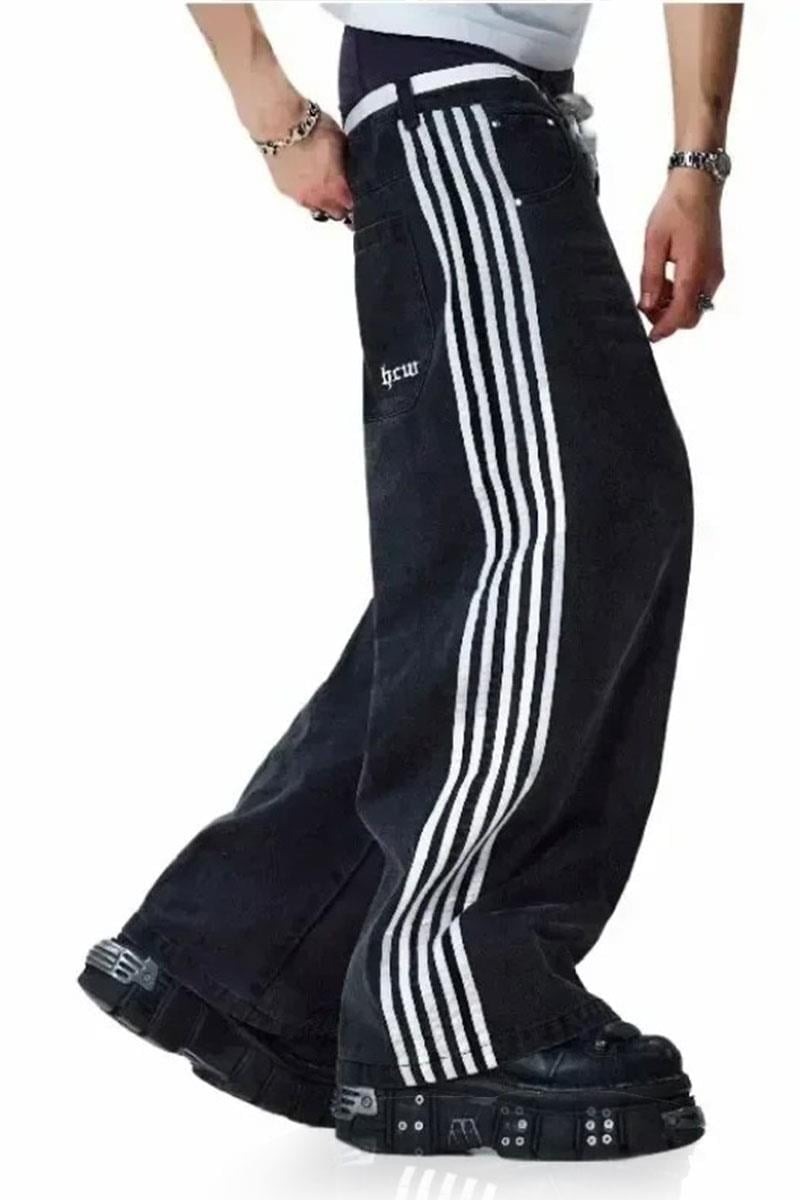 Siyah HCW Yan Şertili Vintage Baggy Pantolon