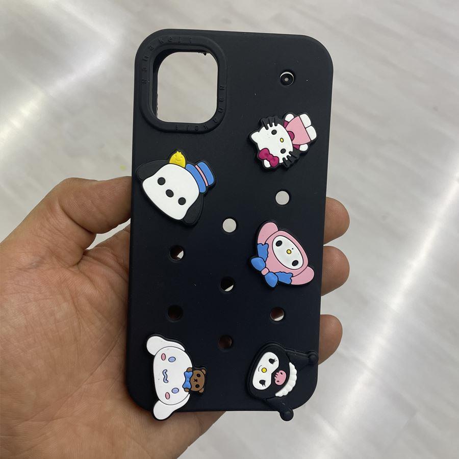 Siyah Jibbitzli Sanrio Hello Kitty Characters İphone Telefon Kılıfları