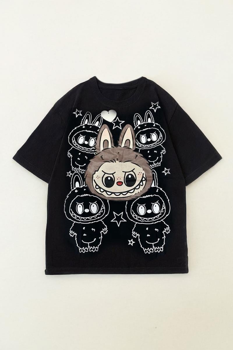 Siyah Labubu Star Unisex T-shirt