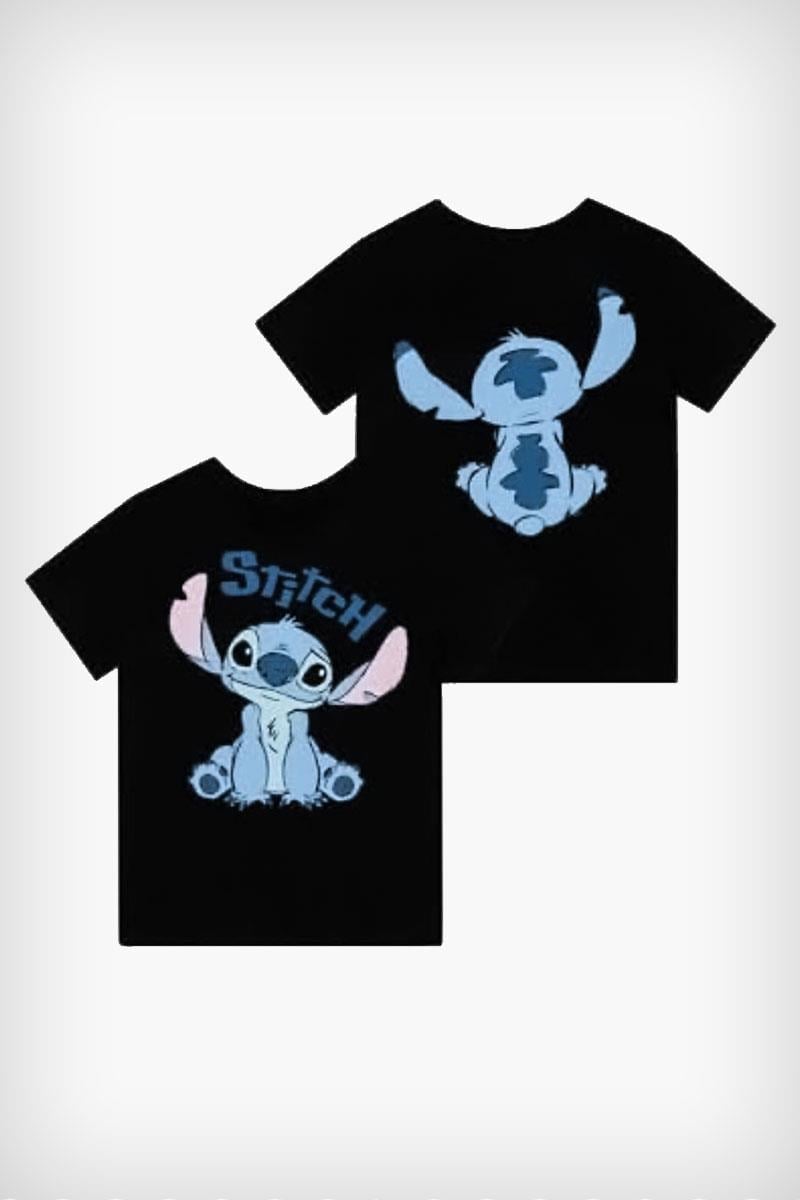 Siyah Lilo and Stitch Sit Stitch Unisex T-shirt