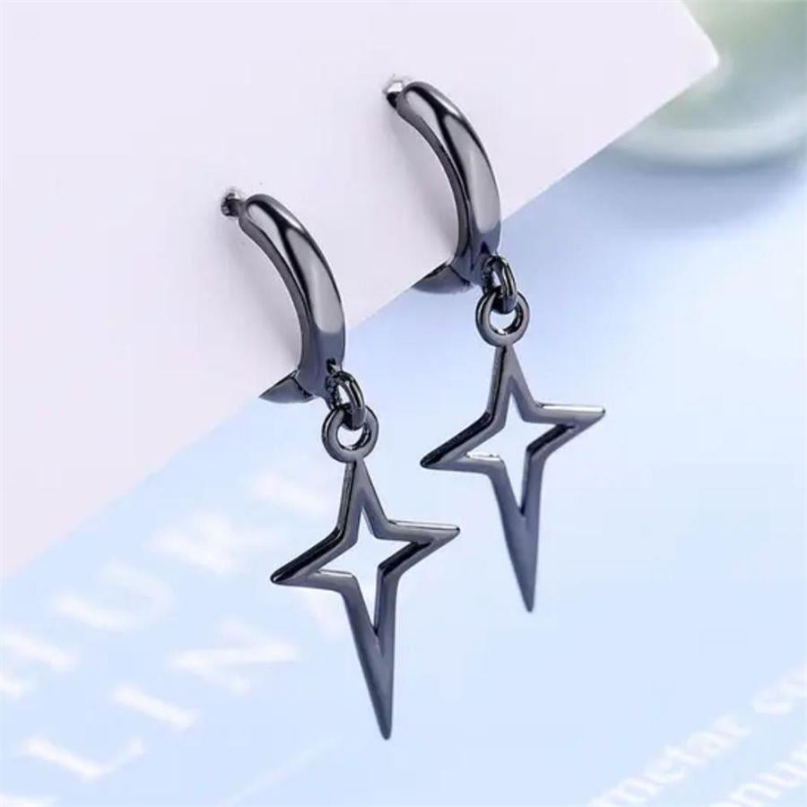 Siyah North Star Küpe