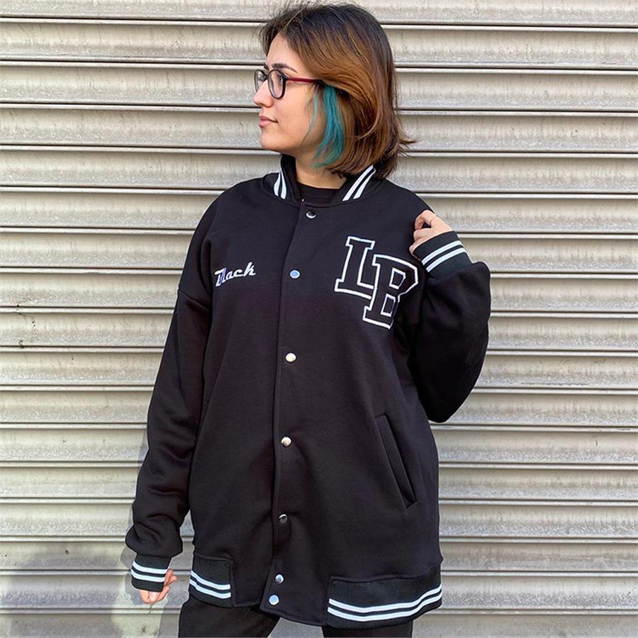 Siyah Oversize Unisex Kolej Ceket