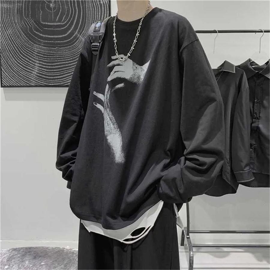 Siyah Pantomime Hand Unisex Uzun Kollu
