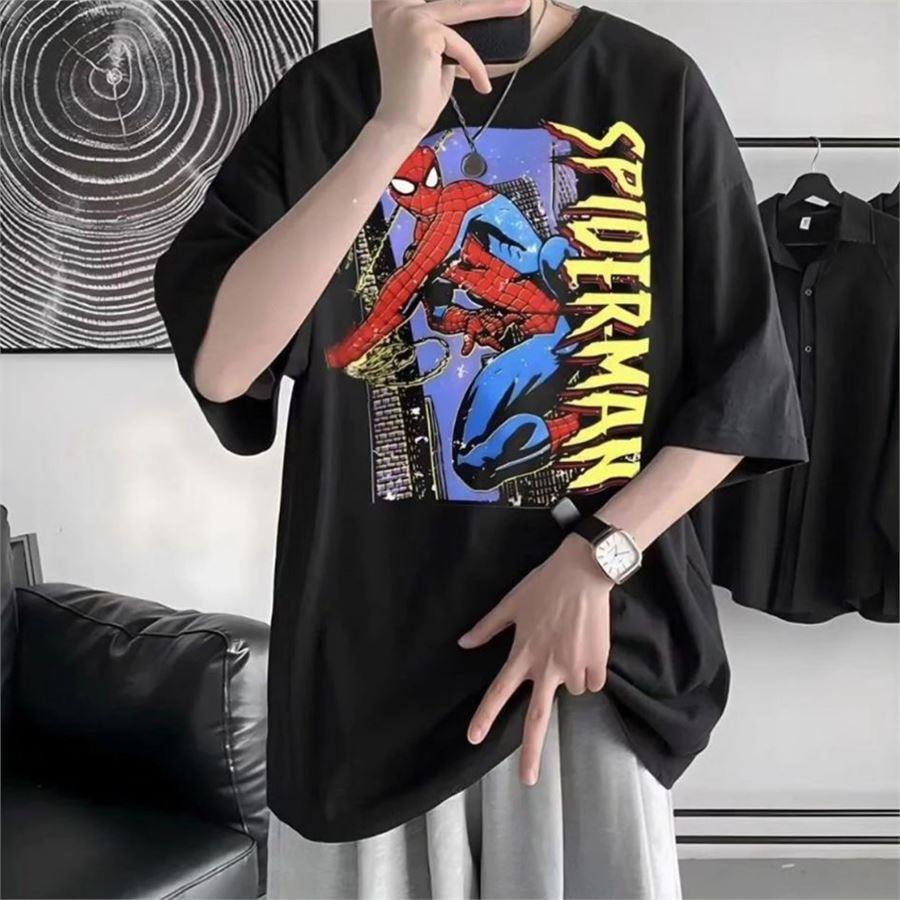 Siyah Spider-Man Retro (Unisex) T-Shirt