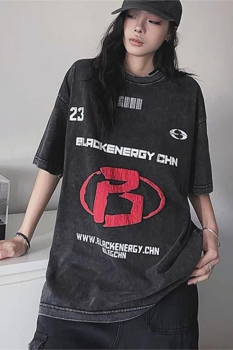 Vintage Blackenergy B Symbol Y2K Yıkamalı Kumaş Unisex T-Shirt