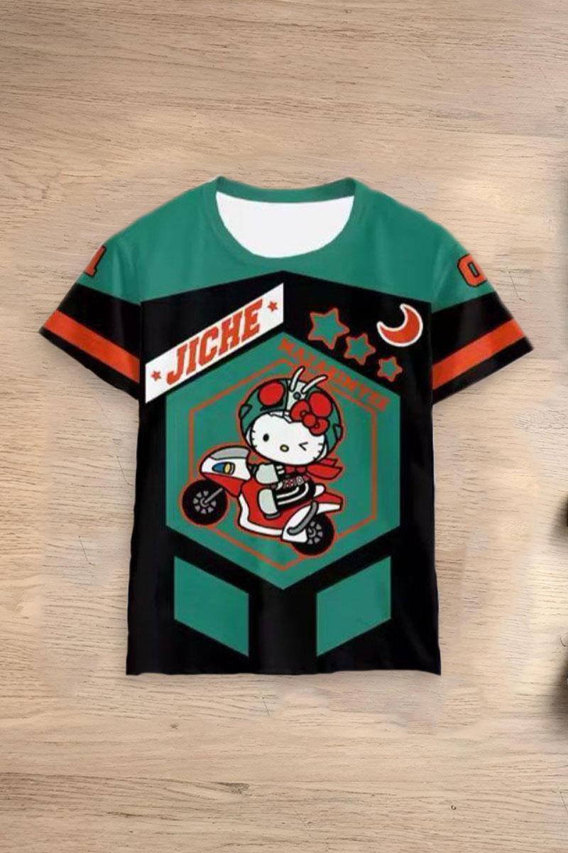 Yeşil Hello Kitty Jiche Forma Unisex T-shirt