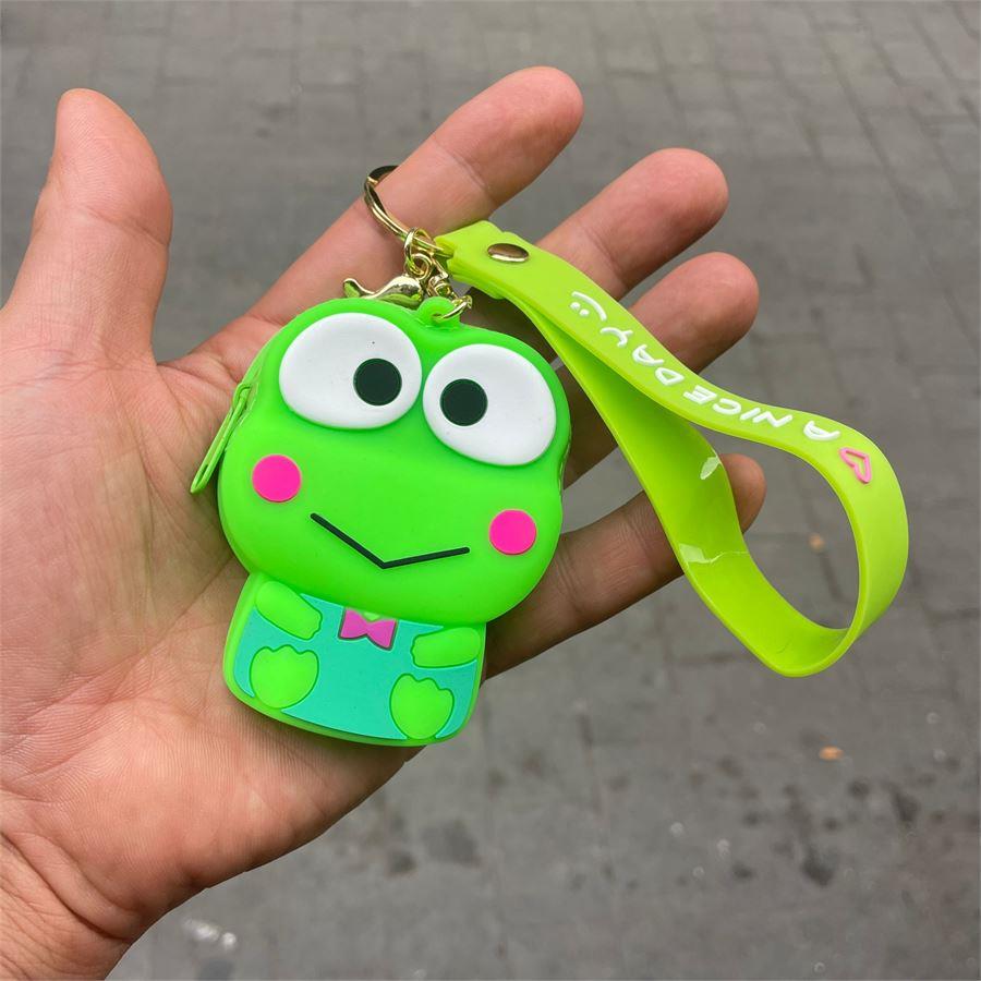Yeşil Sanrio Kurbağa Silikon Bozuk Para Cüzdanı