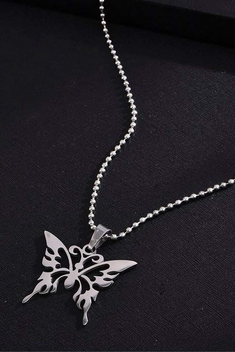 Zincirli Yeni Butterfly Silver Kolye