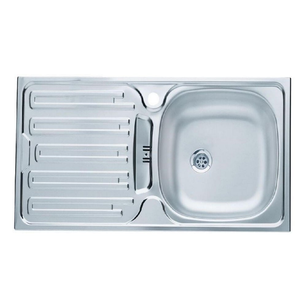 Dominox İnox Mikro Keten Dokulu DML 14 Tek Gözlü Sol Damlalıklı Eviye (101.0084.231)