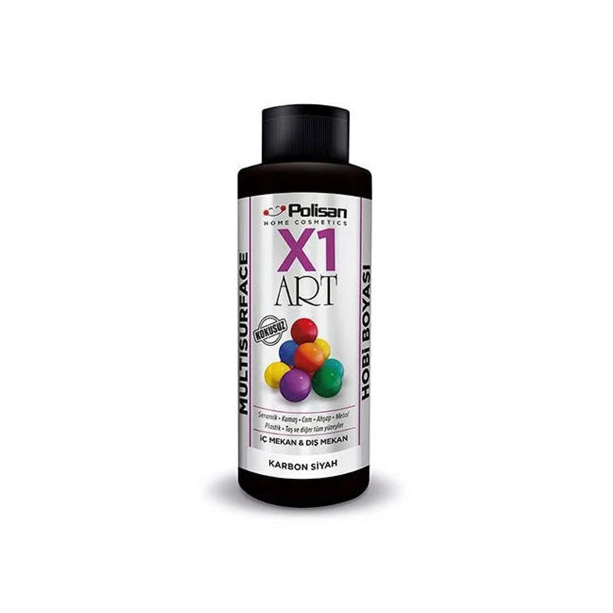Polisan Karbon Siyah 120 Ml. X1 Art Multisurface Hobi Boyası (98600990200)