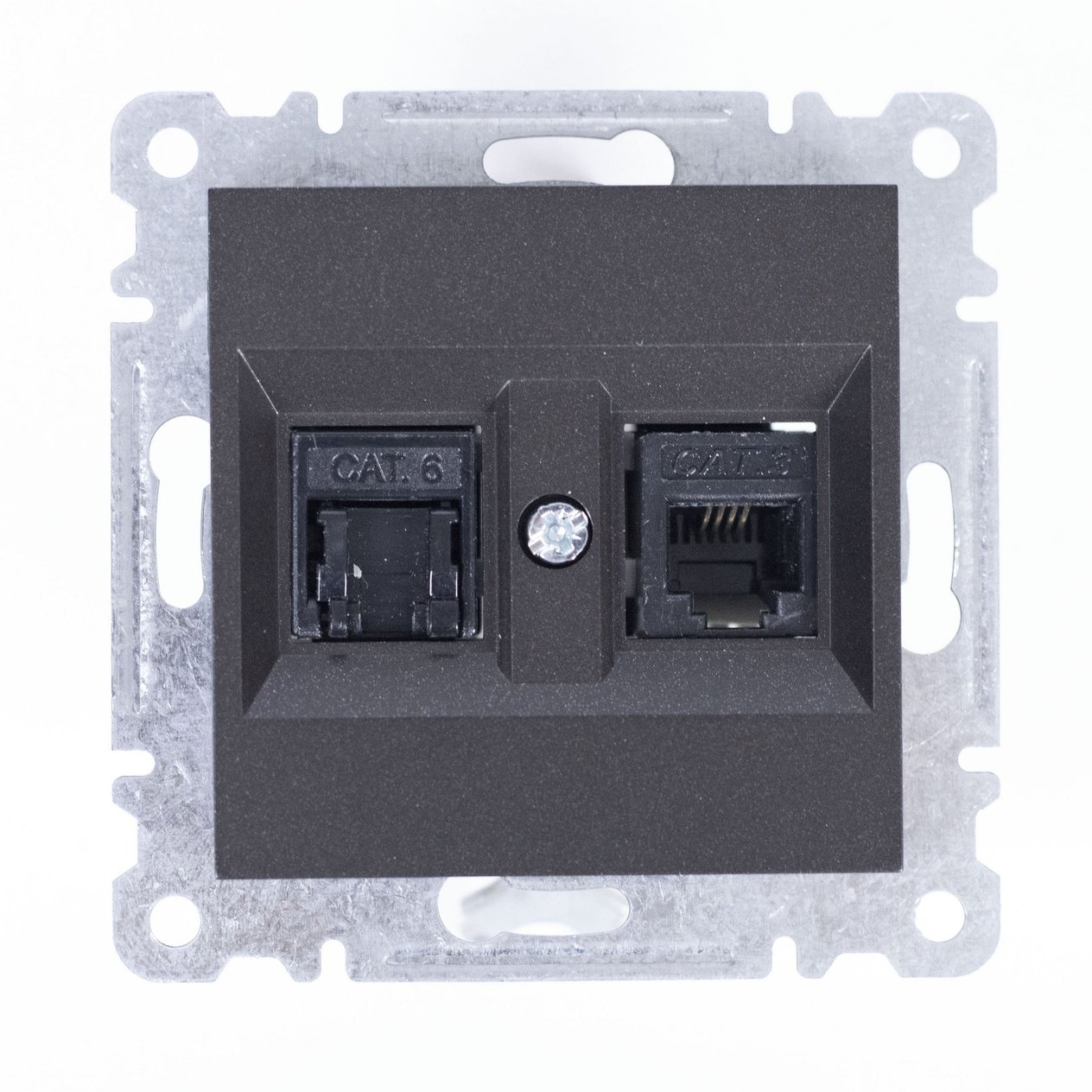 Makel Siyah Karea İkili Data Priz CAT3+ CAT6 Modül + Kapak (MAKEL.57054137)