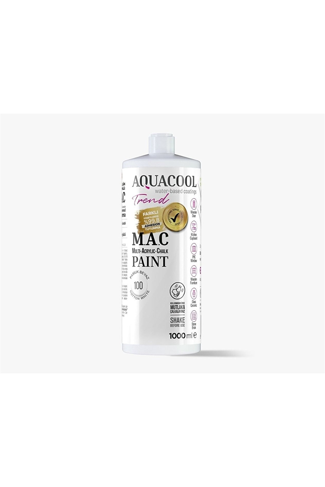 Aqua Cool Pamuk Beyaz 150 Ml. Trend Mac Hobi Boyası (T-0100/0,15)