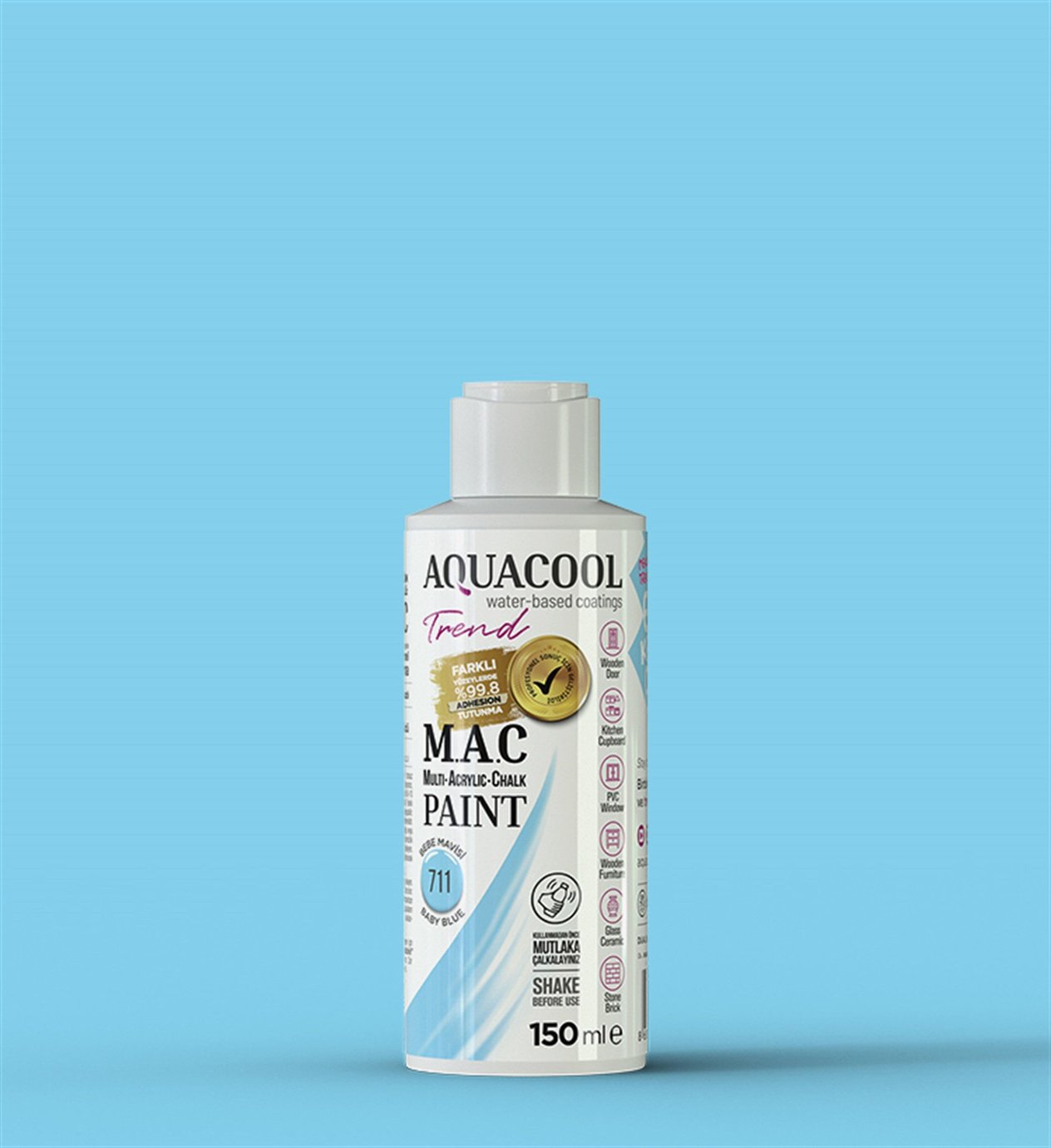 Aqua Cool Bebe Mavisi 150 Ml. Trend Mac Hobi Boyası (T-0711/0,15)