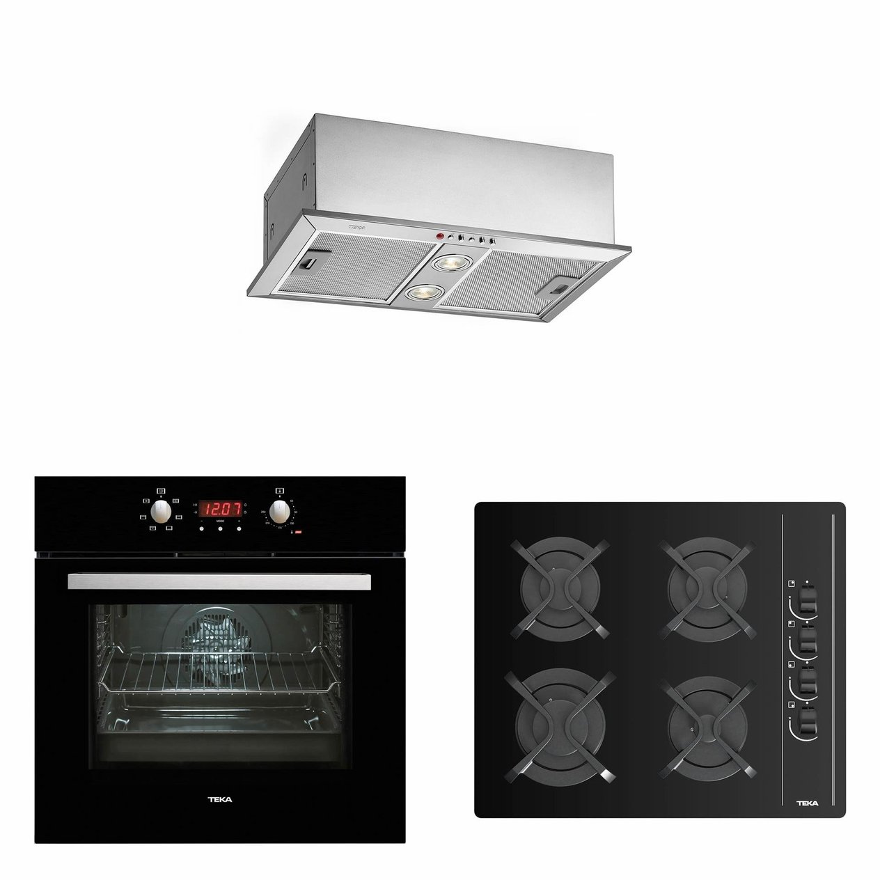 TEKA İnox Siyah Cam Ankastre Set (3' Lü Set)