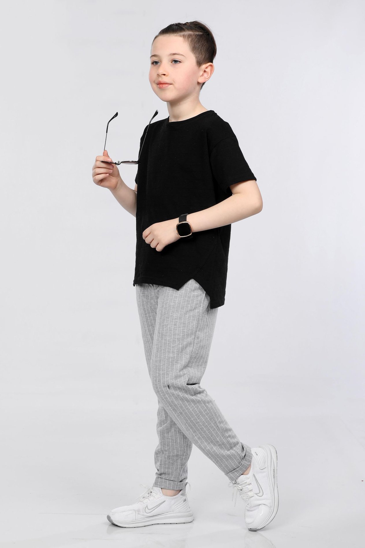VF24KMR5109596 SiyahMornio Erkek Çocuk T-shirt ve Pantolon 2 li Takım VF24KMR5109596 Siyah