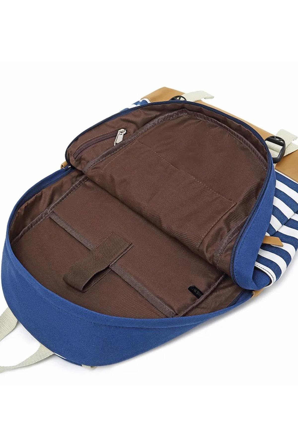 SRT8810-2 Su YeşiliUSB Şarz ve Kulaklık Çıkışlı Unisex Çanta Seti (Laptop Bölmeli Sırt Çantası, El Çantası ) Su Yeşili SRT8810-2
