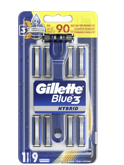 Gillette Blue 3 Tıraş Makinesi Hybrid + 9 Yedek Bıçak
