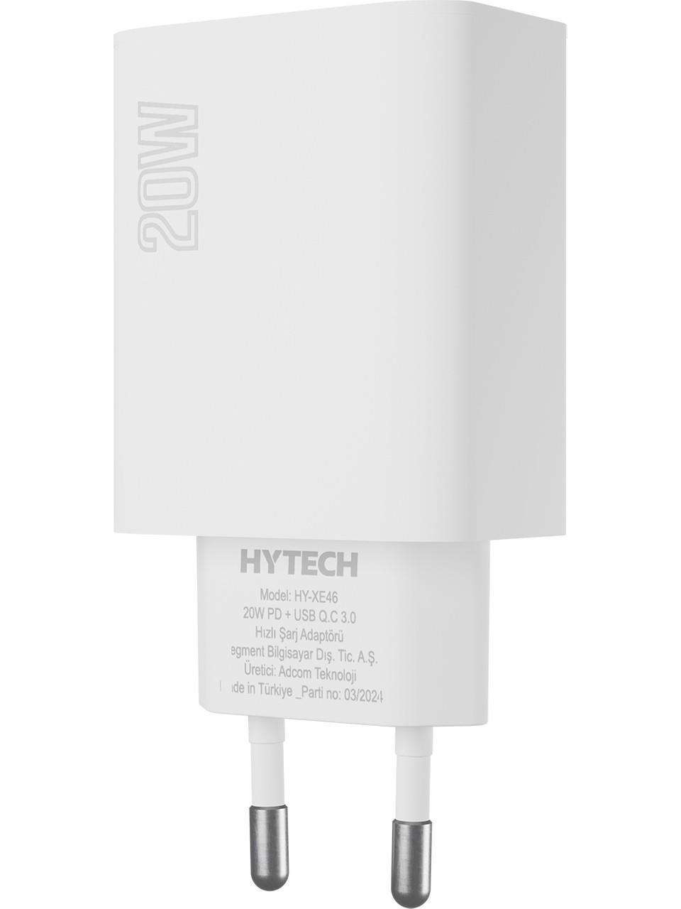 Hytech Hy-xe46 type usb-c 20w pd +usb qc 3. 0 hızlı ev şarj adaptörü