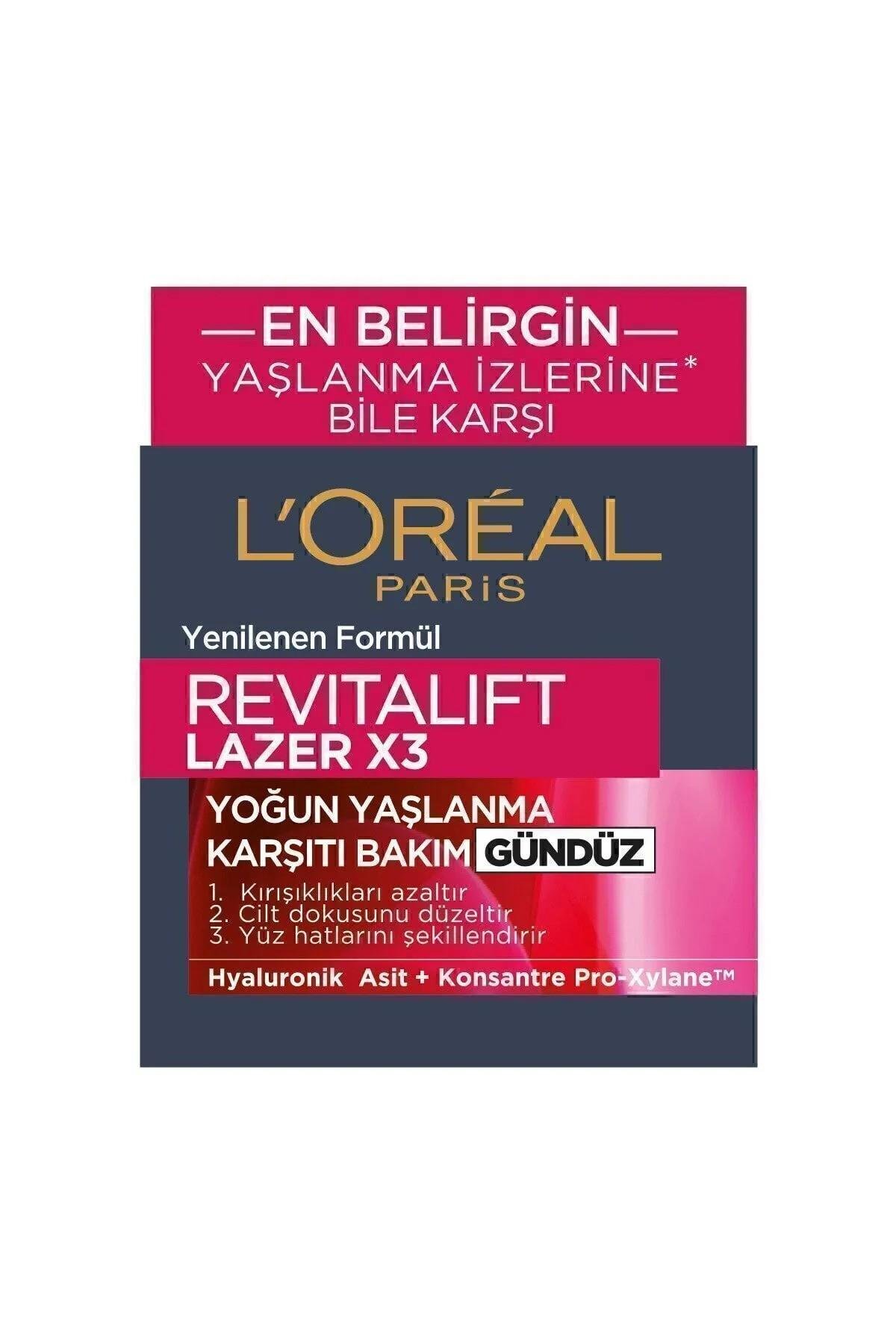 L'oréal Paris Revitalift Lazer X3 Yoğun Yaşlanma Karşıtı Gündüz Bakım Kremi 50ml