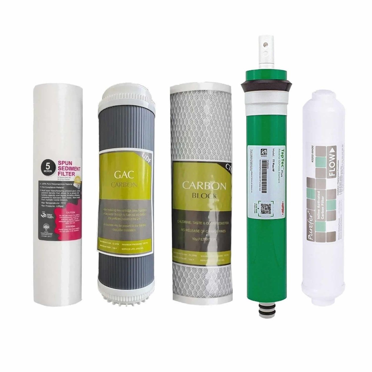 Açık Kasa 5'li Filtre Seti Premium Dupont TapTec Membran TT Plus HF