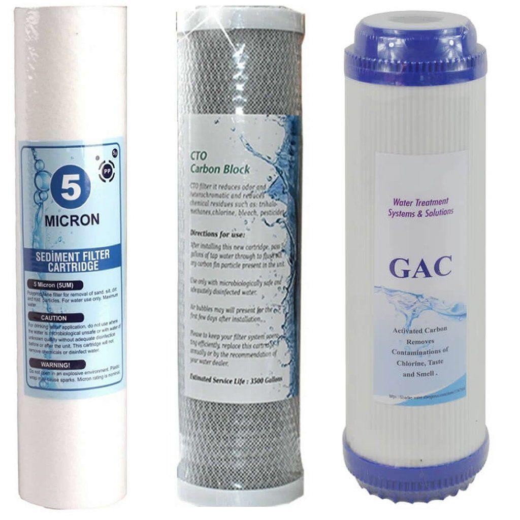Açık Su Arıtma Cihazı Çift Karbonlu Filtre Seti 3'lü Set 6 Aylık