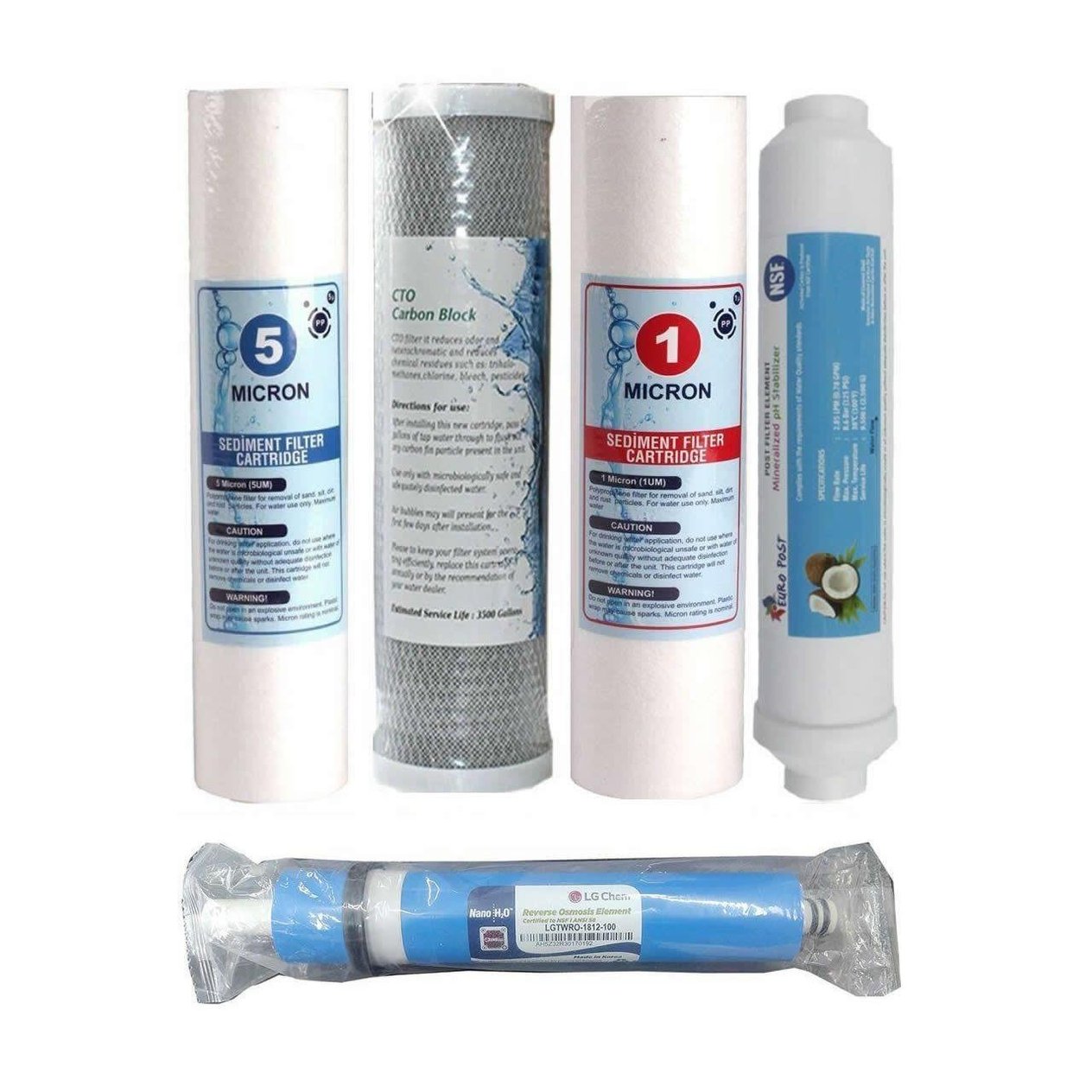 Açık Su Arıtma Cihazı Filtre Seti 5'li Set