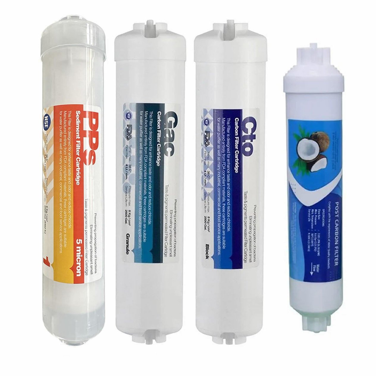 AQUA BELLA Kapalı Kasa 12 İnç Su Arıtma Cihazı Filtresi İnline 4 Aşamalı Set