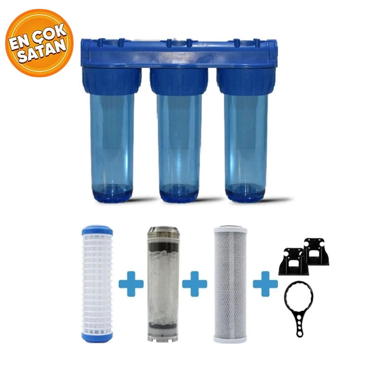 Aquafer Üçlü Su Filtresi Daire Ve Bina Girişi Için Üçlü Set Arıtma Sistemi