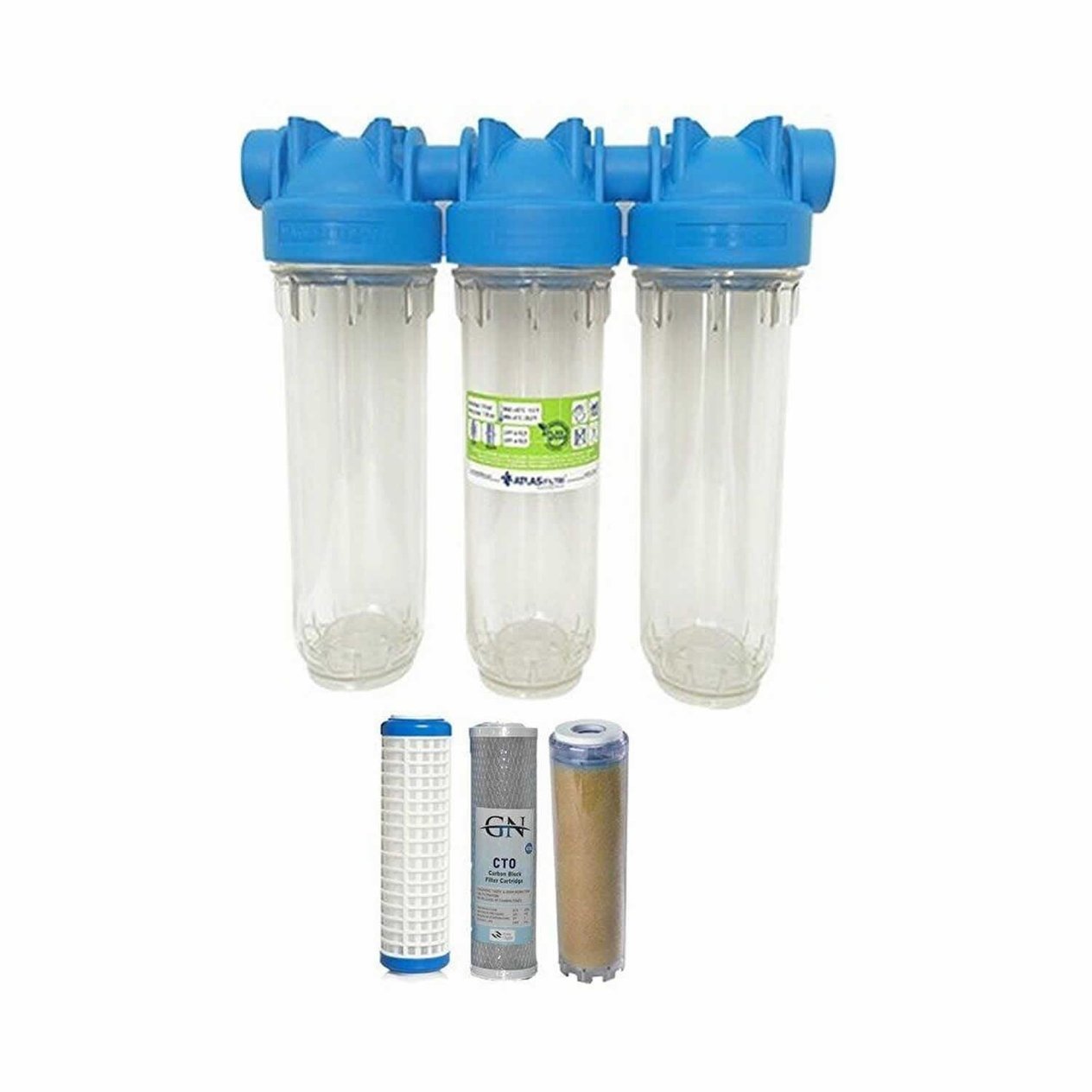 Atlas 10 Inç Dp Üçlü Trıo Housıng 1'' Dolu Filtre Kabı