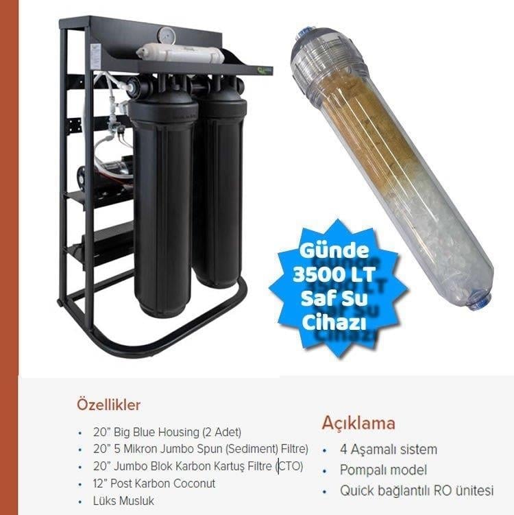 Günde 3500 LT Kapasiteli Deiyonize Saf Su Cihazı