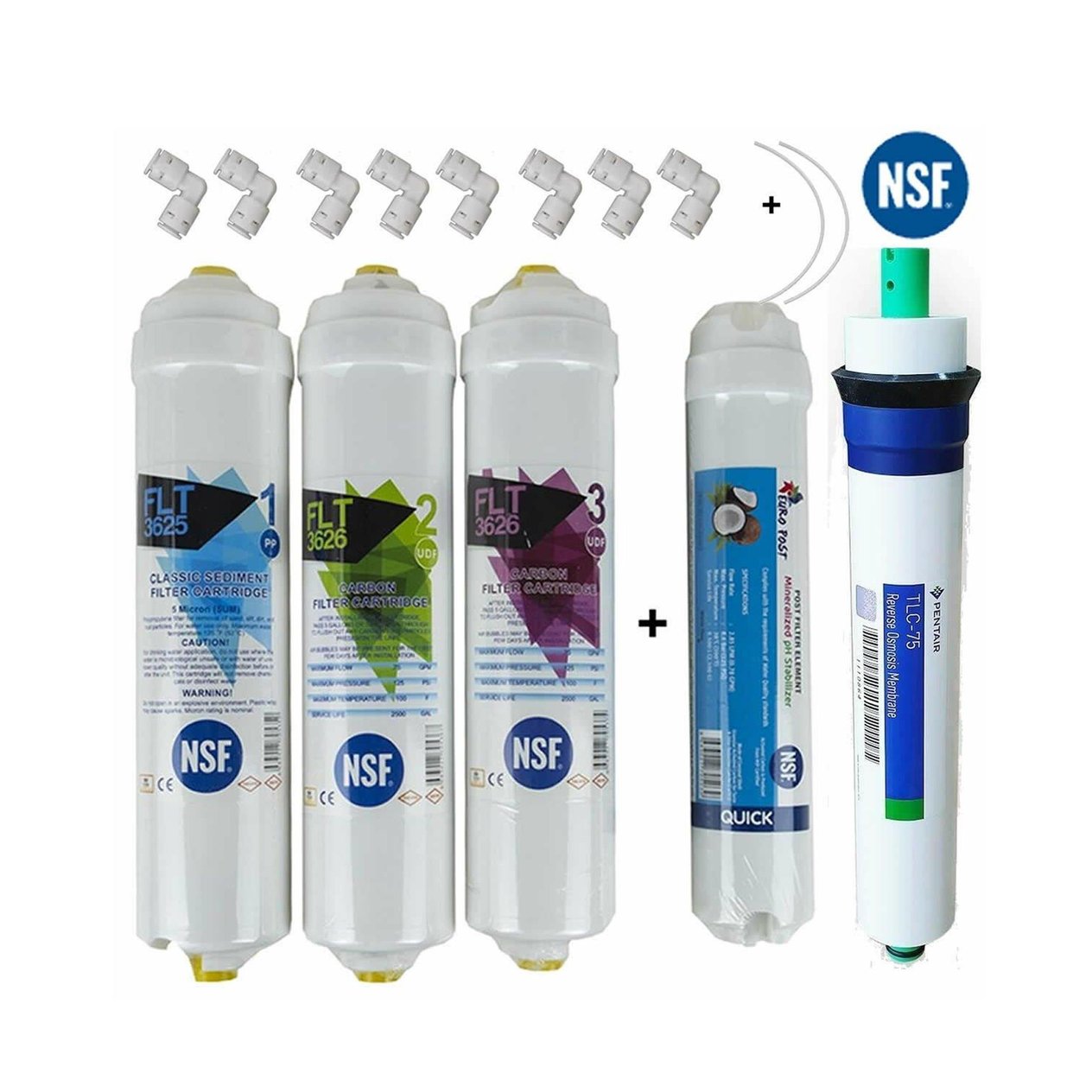 NSF Sertifikalı İnline Filtre Seti 5'li Pentair Membranlı