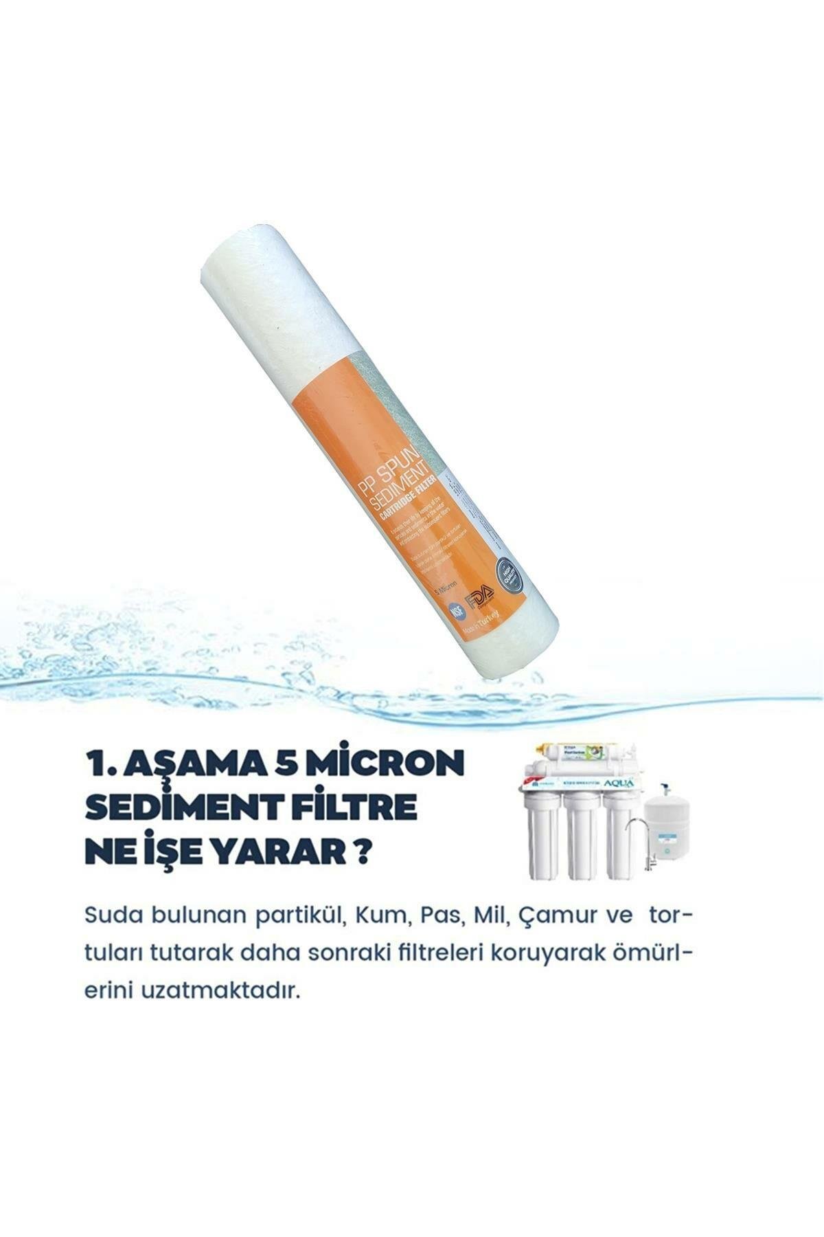 Reverse Osmosis Açık Kasa Su Arıtma 5'li Filtre Seti