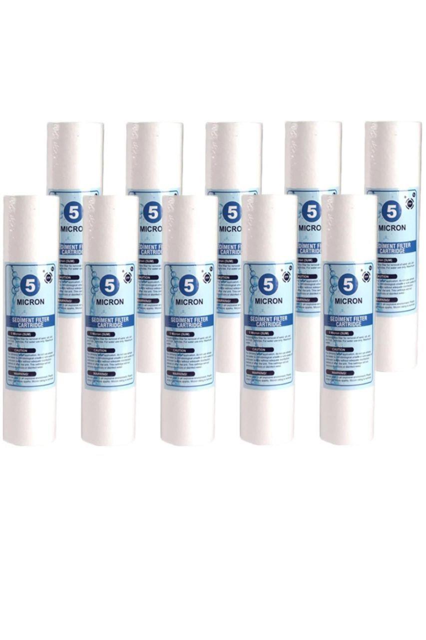 Su Arıtma Cihazı 5 Mikron Sediment Spun Filtre (10 Adet)