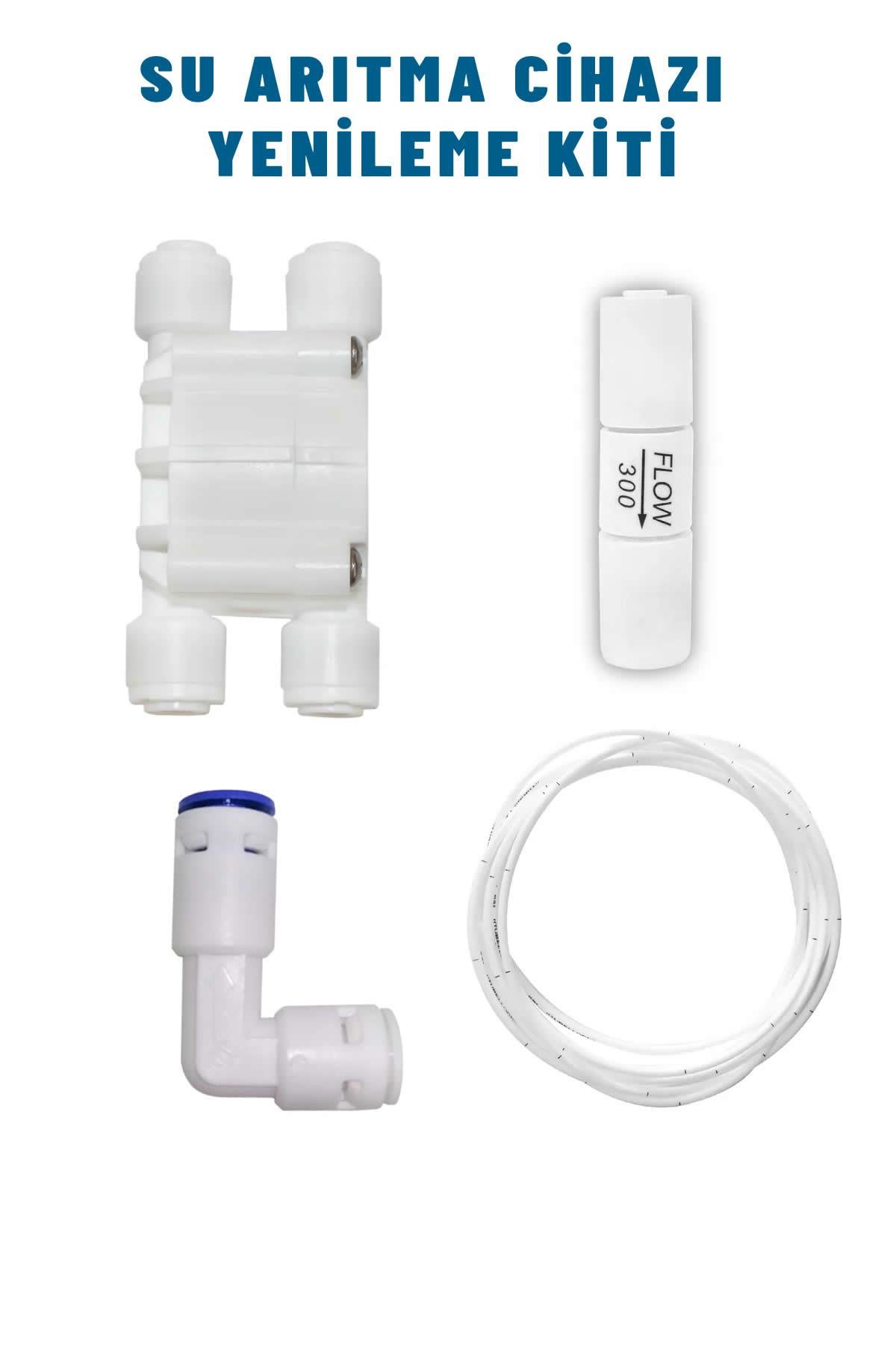 Su Arıtma Cihazı Yenileme Kiti Shut Off - 300cc Flow - Check Valf - Hortum Quick