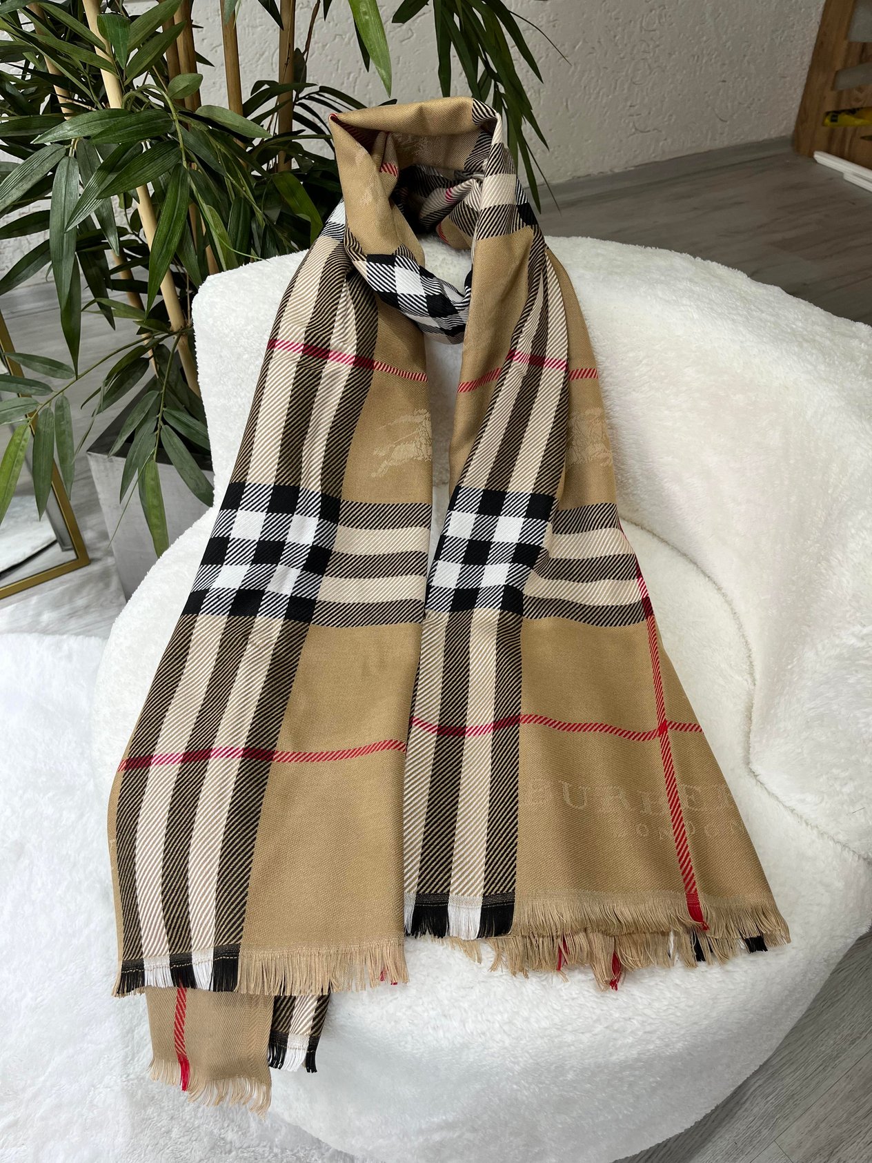 Kaşmir Ipek Exclusıve Kahve-Bej Şal